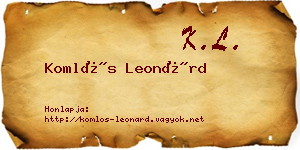 Komlós Leonárd névjegykártya